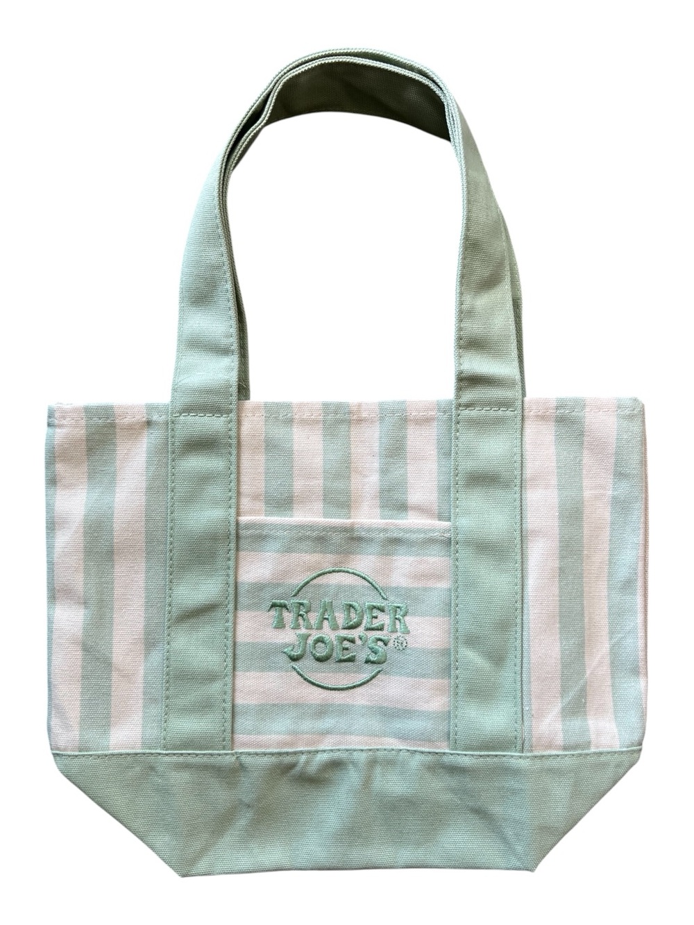 NWT Trader Joe's Mini Striped Canvas Tote Bag